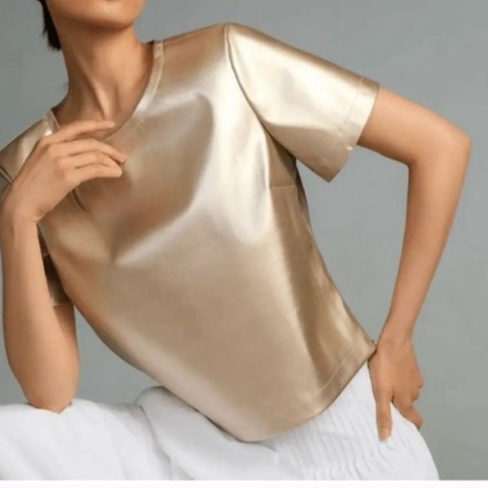 Porridge Clothing faux-leather top from Anthropologie